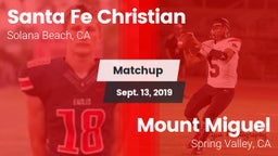 Matchup: Santa Fe Christian vs. Mount Miguel  2019