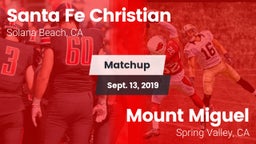 Matchup: Santa Fe Christian vs. Mount Miguel  2019