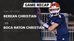 Recap: Berean Christian  vs. Boca Raton Christian  2016