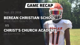 Recap: Berean Christian School vs. Christ's Church Academy 2016