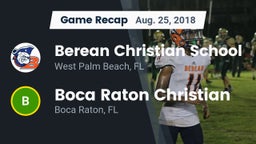 Recap: Berean Christian School vs. Boca Raton Christian  2018