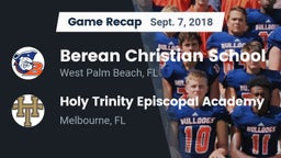 Recap: Berean Christian School vs. Holy Trinity Episcopal Academy 2018