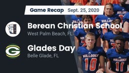 Recap: Berean Christian School vs. Glades Day  2020