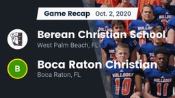 Recap: Berean Christian School vs. Boca Raton Christian  2020