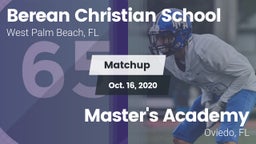 Matchup: Berean Christian vs. Master's Academy  2020