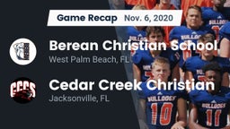 Recap: Berean Christian School vs. Cedar Creek Christian  2020