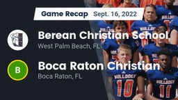 Recap: Berean Christian School vs. Boca Raton Christian  2022