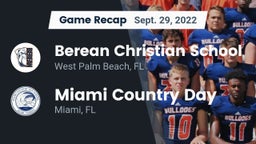 Recap: Berean Christian School vs. Miami Country Day  2022