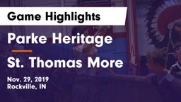 Parke Heritage  vs St. Thomas More Game Highlights - Nov. 29, 2019