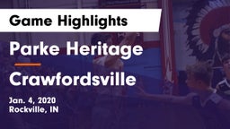 Parke Heritage  vs Crawfordsville  Game Highlights - Jan. 4, 2020