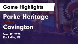 Parke Heritage  vs Covington  Game Highlights - Jan. 17, 2020