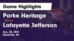 Parke Heritage  vs Lafayette Jefferson  Game Highlights - Jan. 30, 2021