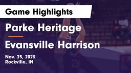 Parke Heritage  vs Evansville Harrison  Game Highlights - Nov. 25, 2023