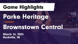Parke Heritage  vs Brownstown Central  Game Highlights - March 16, 2024