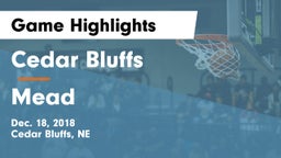 Cedar Bluffs  vs Mead  Game Highlights - Dec. 18, 2018