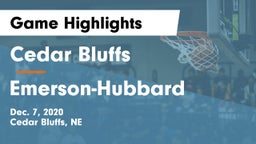 Cedar Bluffs  vs Emerson-Hubbard  Game Highlights - Dec. 7, 2020
