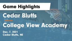 Cedar Bluffs  vs College View Academy Game Highlights - Dec. 7, 2021