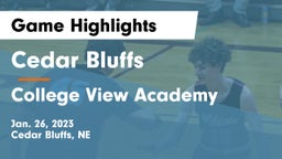 Cedar Bluffs  vs College View Academy  Game Highlights - Jan. 26, 2023