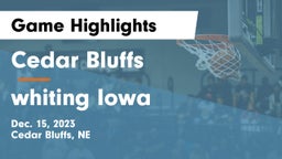 Cedar Bluffs  vs whiting Iowa Game Highlights - Dec. 15, 2023