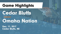 Cedar Bluffs  vs Omaha Nation  Game Highlights - Dec. 11, 2017