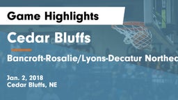 Cedar Bluffs  vs Bancroft-Rosalie/Lyons-Decatur Northeast Game Highlights - Jan. 2, 2018