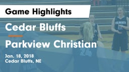 Cedar Bluffs  vs Parkview Christian Game Highlights - Jan. 18, 2018