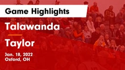Talawanda  vs Taylor  Game Highlights - Jan. 18, 2022