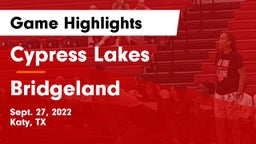 Cypress Lakes  vs Bridgeland  Game Highlights - Sept. 27, 2022