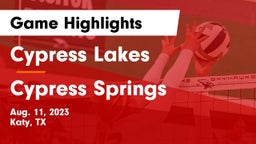 Cypress Lakes  vs Cypress Springs  Game Highlights - Aug. 11, 2023