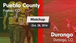 Matchup: Pueblo County High vs. Durango  2016