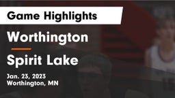 Worthington  vs Spirit Lake  Game Highlights - Jan. 23, 2023