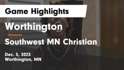 Worthington  vs Southwest MN Christian Game Highlights - Dec. 5, 2023