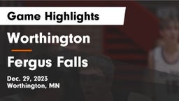 Worthington  vs Fergus Falls  Game Highlights - Dec. 29, 2023