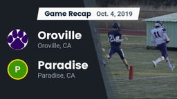 Recap: Oroville  vs. Paradise  2019