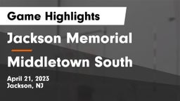 Jackson Memorial  vs Middletown South  Game Highlights - April 21, 2023