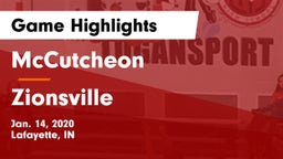 McCutcheon  vs Zionsville  Game Highlights - Jan. 14, 2020