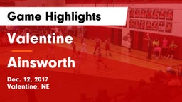 Valentine  vs Ainsworth  Game Highlights - Dec. 12, 2017