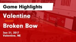 Valentine  vs Broken Bow  Game Highlights - Jan 21, 2017