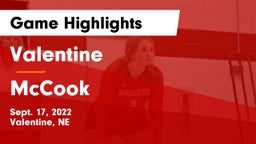 Valentine  vs McCook Game Highlights - Sept. 17, 2022