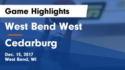 West Bend West  vs Cedarburg  Game Highlights - Dec. 15, 2017