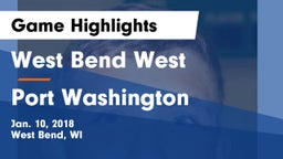 West Bend West  vs Port Washington  Game Highlights - Jan. 10, 2018