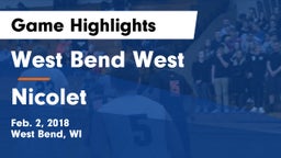 West Bend West  vs Nicolet  Game Highlights - Feb. 2, 2018