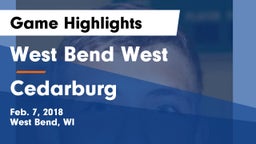 West Bend West  vs Cedarburg  Game Highlights - Feb. 7, 2018