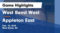 West Bend West  vs Appleton East  Game Highlights - Feb. 10, 2018