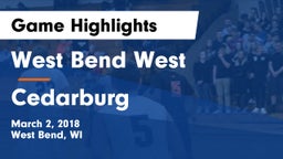 West Bend West  vs Cedarburg  Game Highlights - March 2, 2018