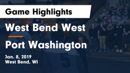 West Bend West  vs Port Washington  Game Highlights - Jan. 8, 2019