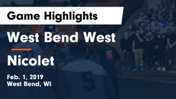 West Bend West  vs Nicolet  Game Highlights - Feb. 1, 2019