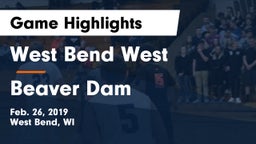 West Bend West  vs Beaver Dam  Game Highlights - Feb. 26, 2019