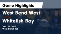 West Bend West  vs Whitefish Bay  Game Highlights - Jan. 31, 2020