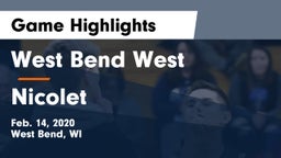 West Bend West  vs Nicolet  Game Highlights - Feb. 14, 2020